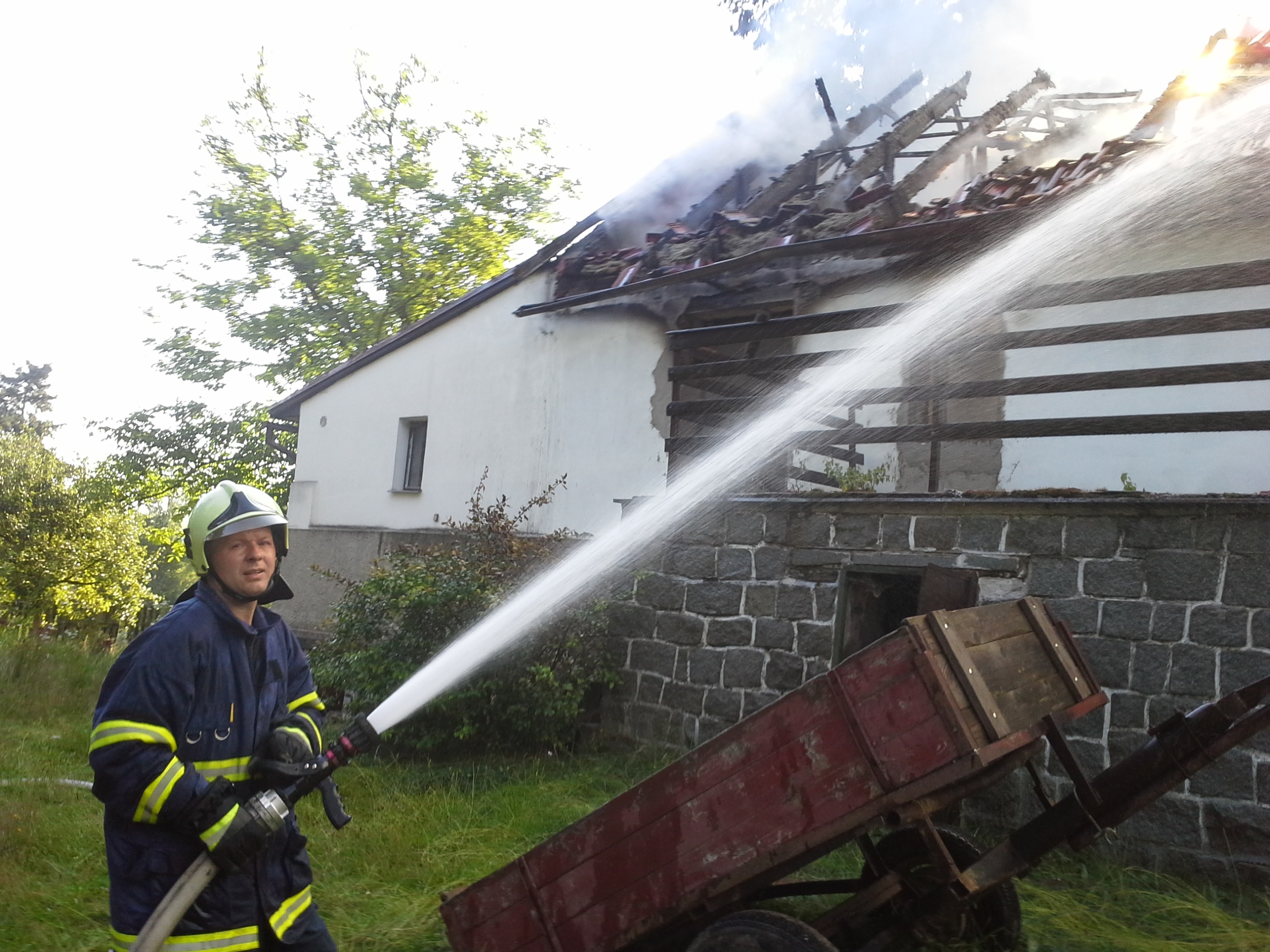 požár chaty 23.7.2014  Vaječník